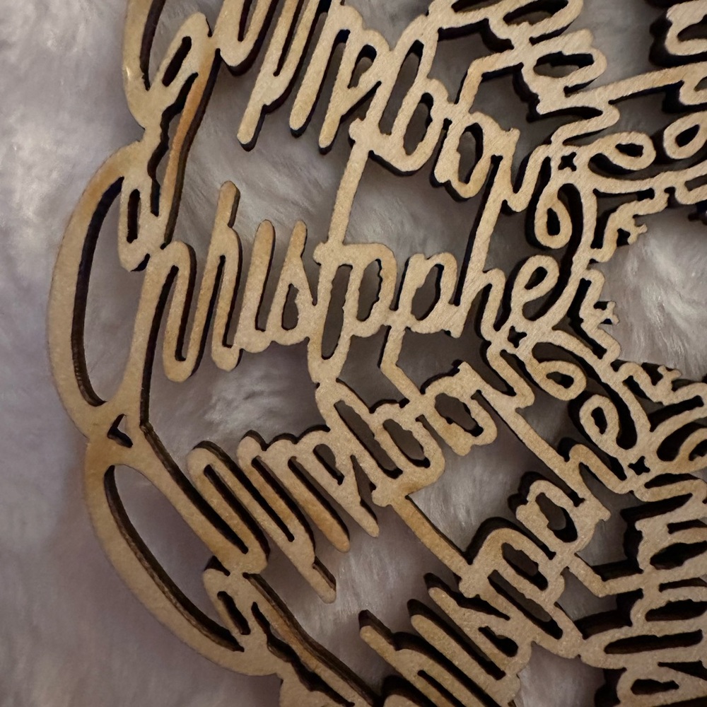 Personalized Snowflake ornament w/Christopher name.